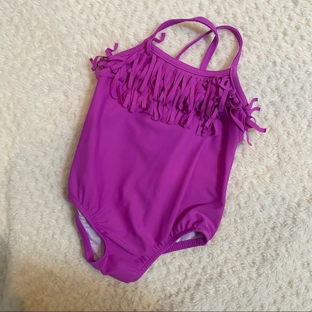 𝅺carter’s purple fringe swimsuit